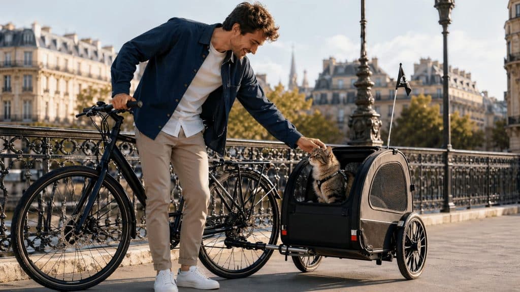 remorque vélo chat