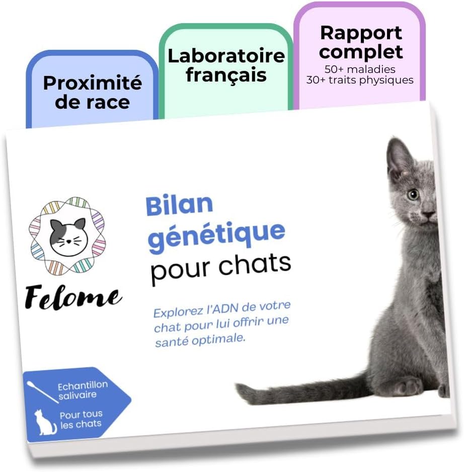 Felome – Bilan génétique complet pour chat (56 maladies)